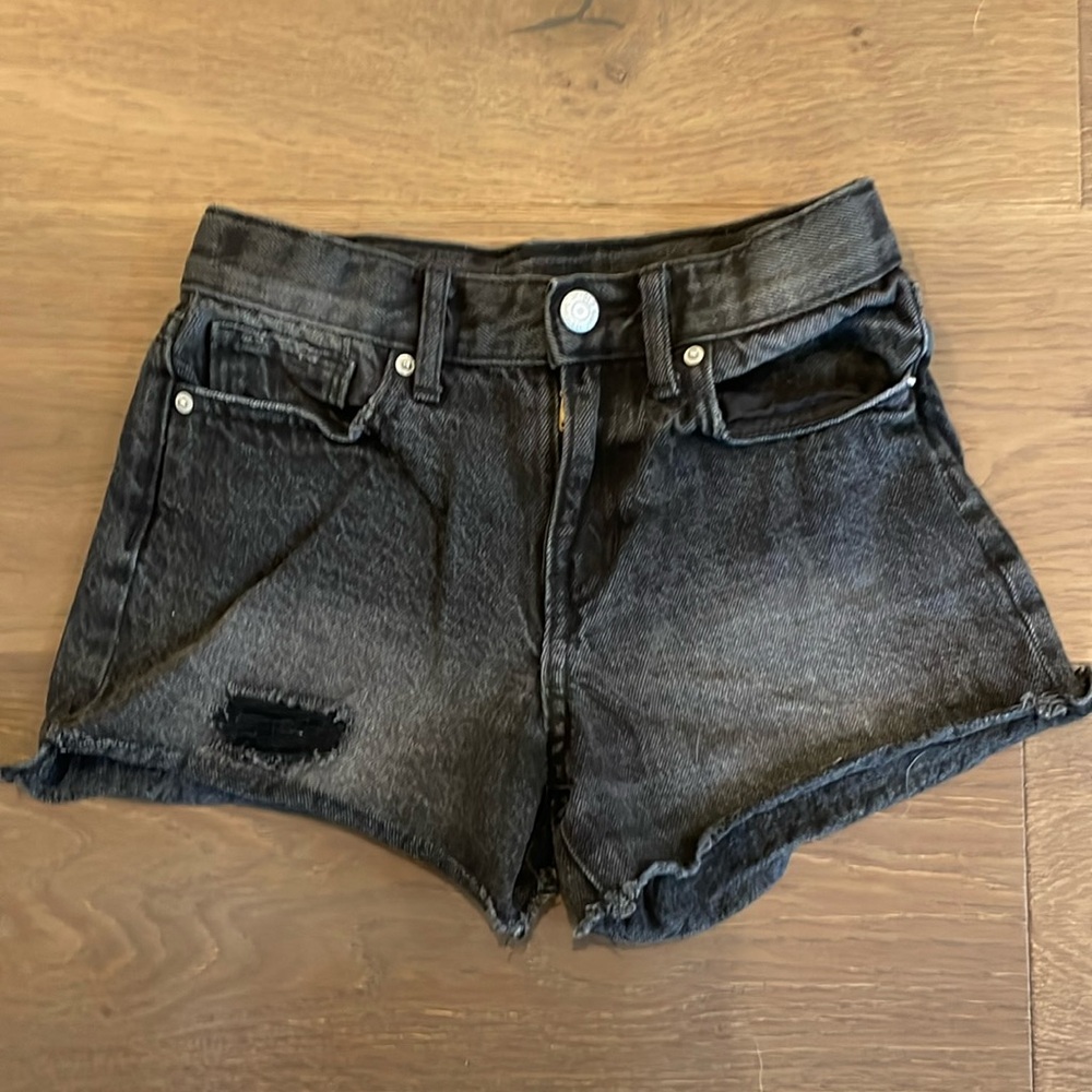 Old Navy Denim Shorts Size 8 High Rise Adjustable Waist Distressed